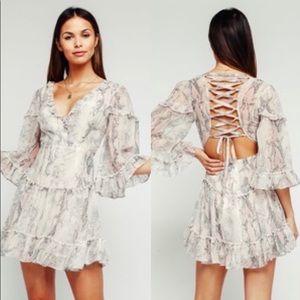 Beautiful Snake It Off Lace Up Print Dress